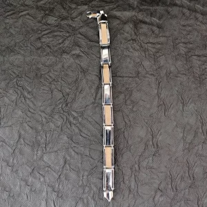 Dual Tone Men’s Silver Bracelet