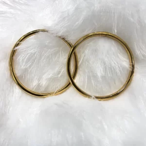 Gold Plated Silver Ladies Bangle-Extra Large