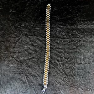 Two Tone Link 92.5 Silver Gents Bracelet