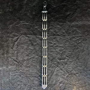 Dual Tone Linear Link Gents 92.5 Sterling Silver Bracelet