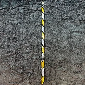 Two Tone Exquisite 92.5 Silver Mens Bracelet