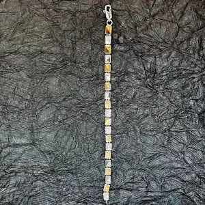 Dual Tone Ninja Bracelet Mens 92.5 Silver