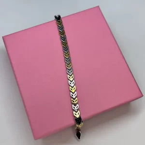 Dual Tone Cubic 92.5 Silver Mens Bracelet