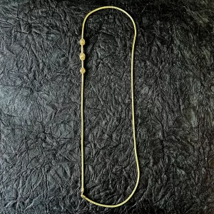 Gold Plated 92.5 Silver 3 Balls  CZ Mogappu Chain