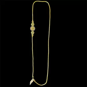 92.5 Silver Gold Plated Ruby Emerald Chain